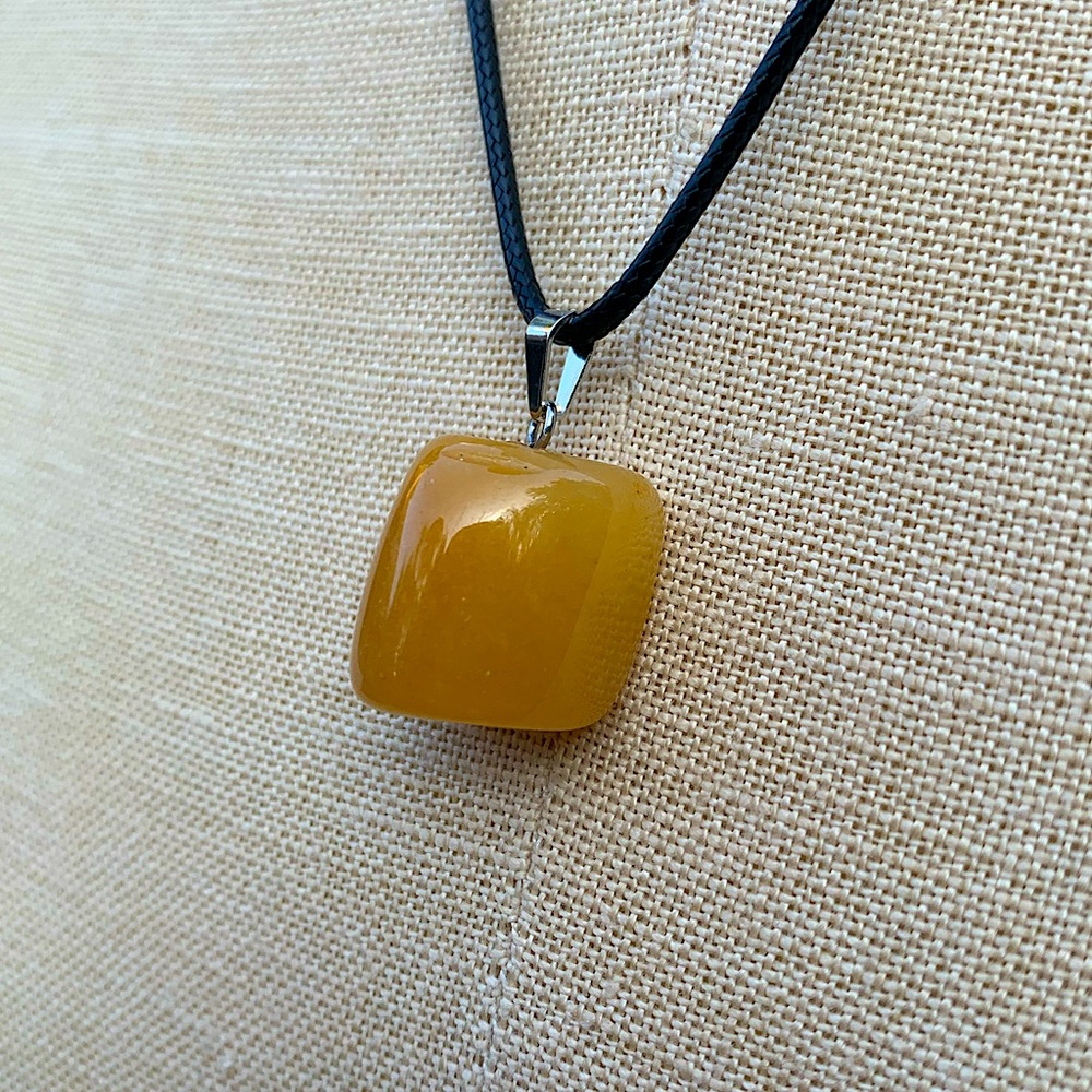 Handmade Funky Genuine Stone Chunk Amulet Necklace